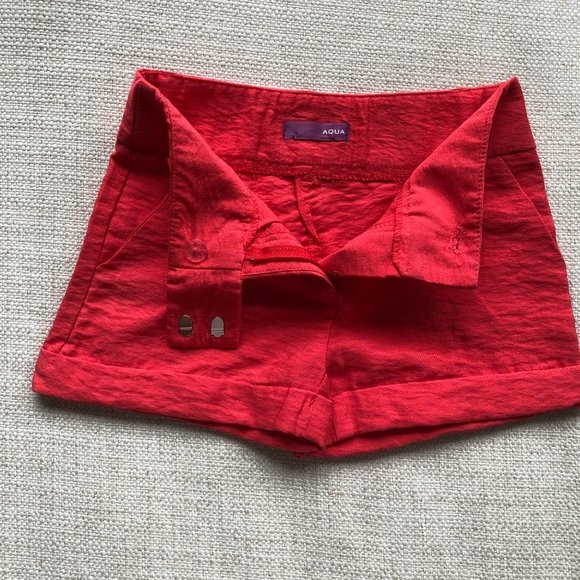 Aqua Textured Red Shorts - Picture 3 of 10